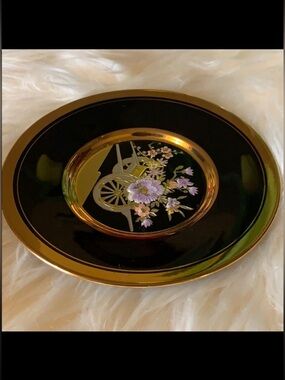 SALE!! Vintage Chokin plate 24 karat gold edging. 3